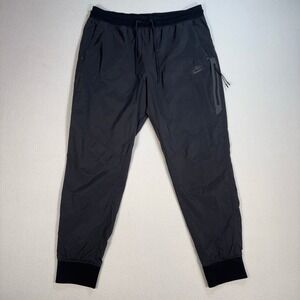 Nike Bonded Woven Track Pants Womens XL Dark Gray Tapered Joggers Stretch 728197